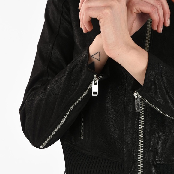 DIESEL BLACK LEATHER JACKET - Picture 2 of 7